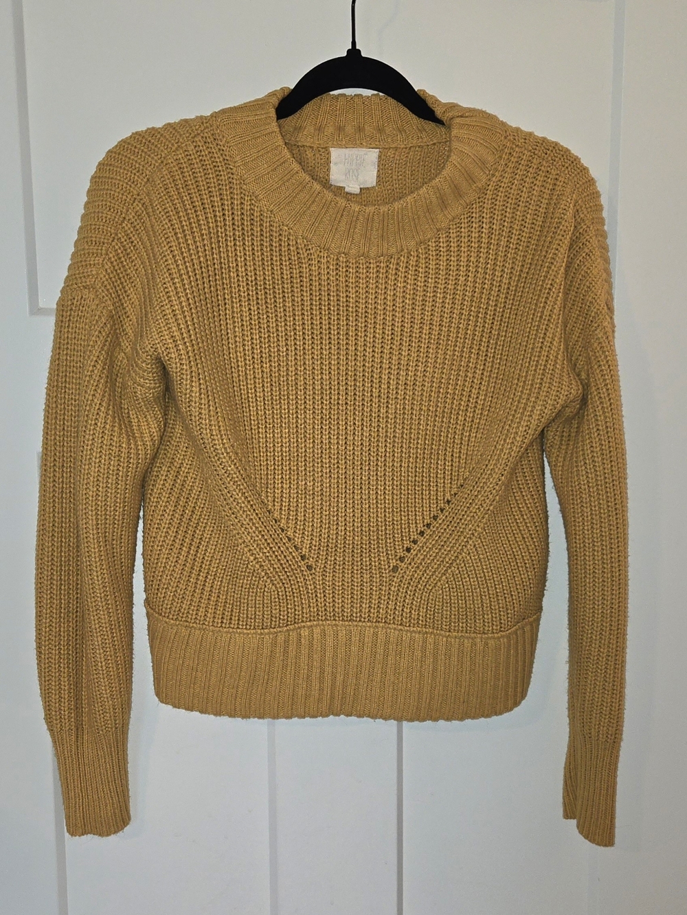 Cozy Mustard Crewneck Knit Sweater - Women's